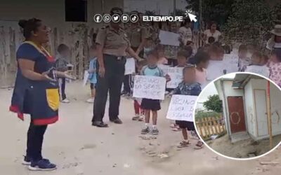 Piura: niños de inicial protestan por constantes daños y robos a su colegio