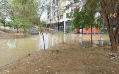 Desde hace cinco días, vecinos de Monterrico conviven con laguna