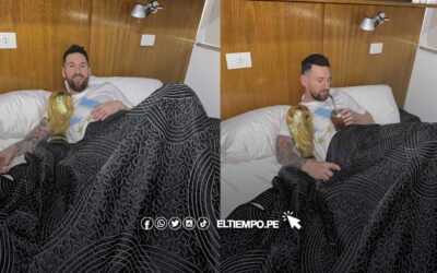 La viral foto de Messi tomando mate con la Copa del Mundo