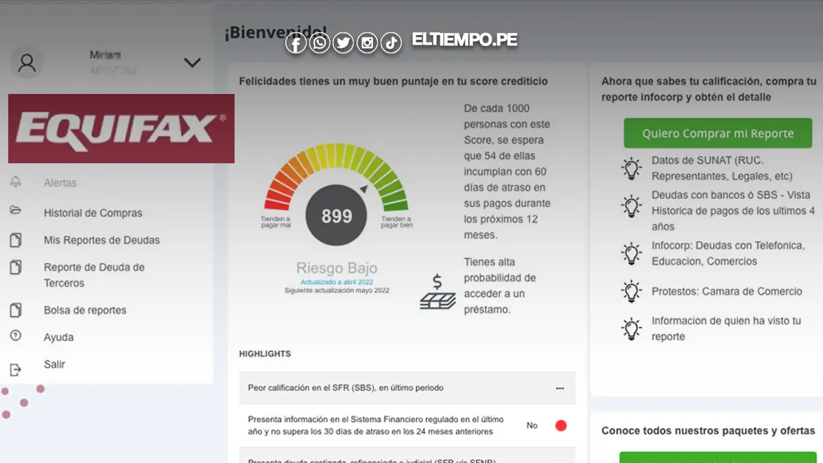 Equifax ¿Reporte Equifax es gratis en Perú?
