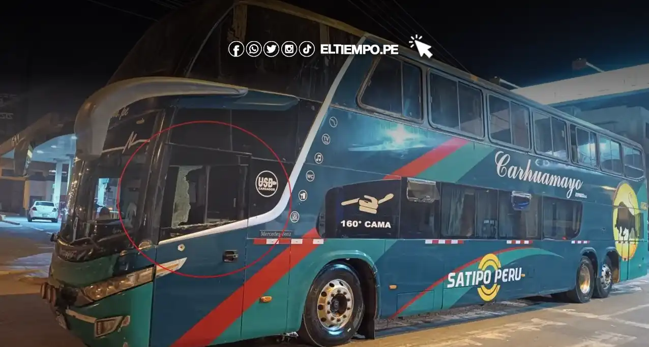 Balean a bus en Ate