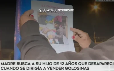 Lima: Niño de 12 años desapareció mientras vendía golosinas