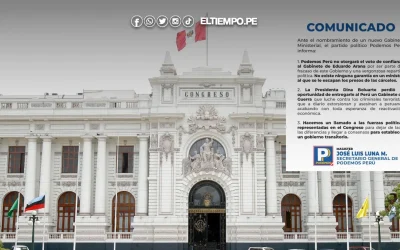 Podemos Perú rechaza nuevo gabinete de Eduardo Arana y no otorgará voto de confianza