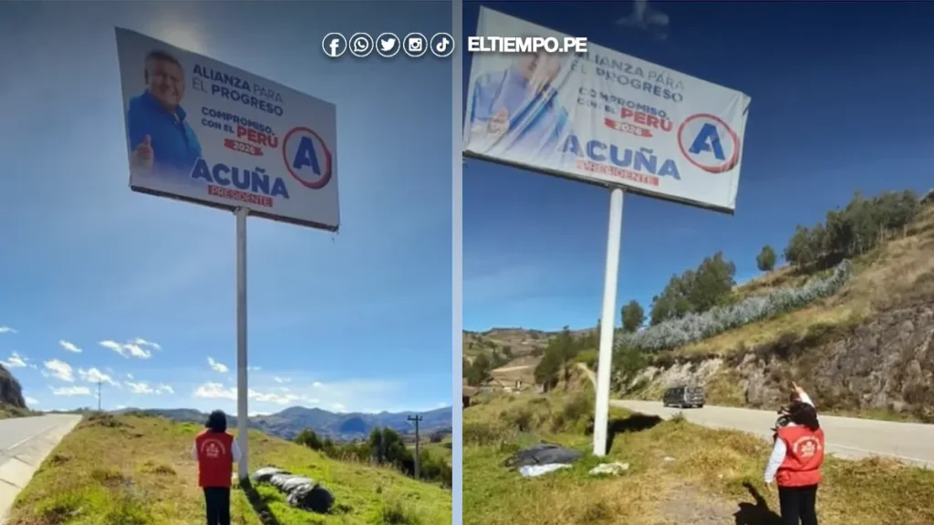 Carteles propagandísticos con rostro de César Acuña