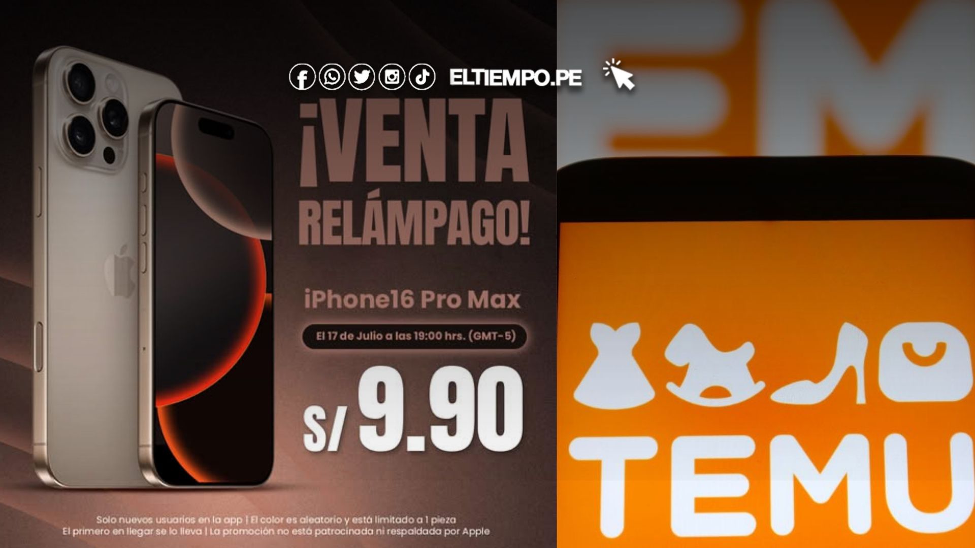 iPhone 16 Pro Max a 9 soles