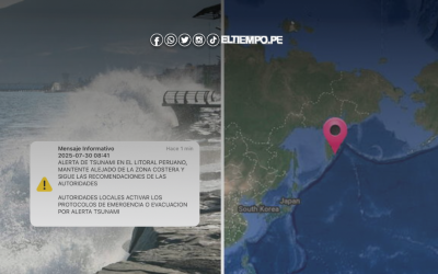COEN-Indeci emite alerta de tsunami: conoce las horas y regiones que serían afectadas