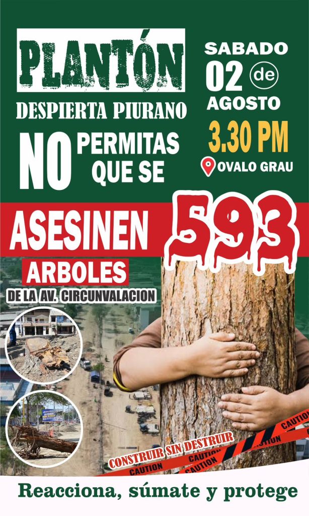 Flyer de plantón convocado para este sábado 2 de agosto.