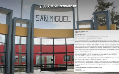 Colegio San Miguel de Piura sin luz ni agua: padres de familia anuncian protesta contra el Gore