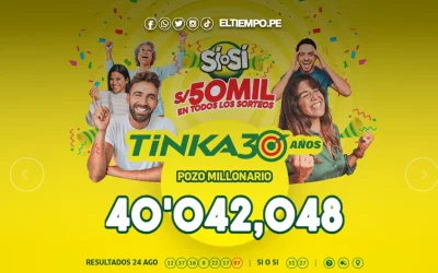 Resultados de La Tinka, miércoles 27 de agosto: ¿Qué números son los más comunes para ganar más de 40 millones?