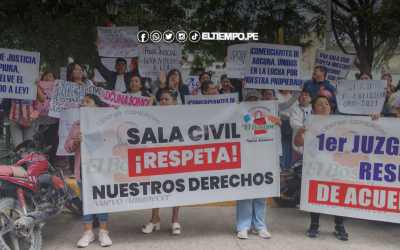 Piura: Comerciantes de Nuevo Amanecer protestan frente a la Corte de Justicia