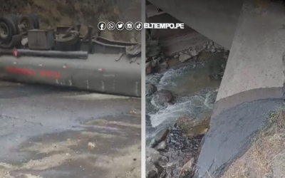 Camión cisterna volcó en la Carretera Central y derramó petróleo en el río Rímac