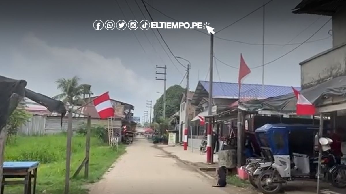 Santa Rosa de Loreto se tiñe de rojo y blanco: vecinos izan banderas peruanas ante tensión con Colombia Santa Rosa de Loreto se tiñe de rojo y blanco: vecinos izan banderas peruanas ante tensión con Colombia