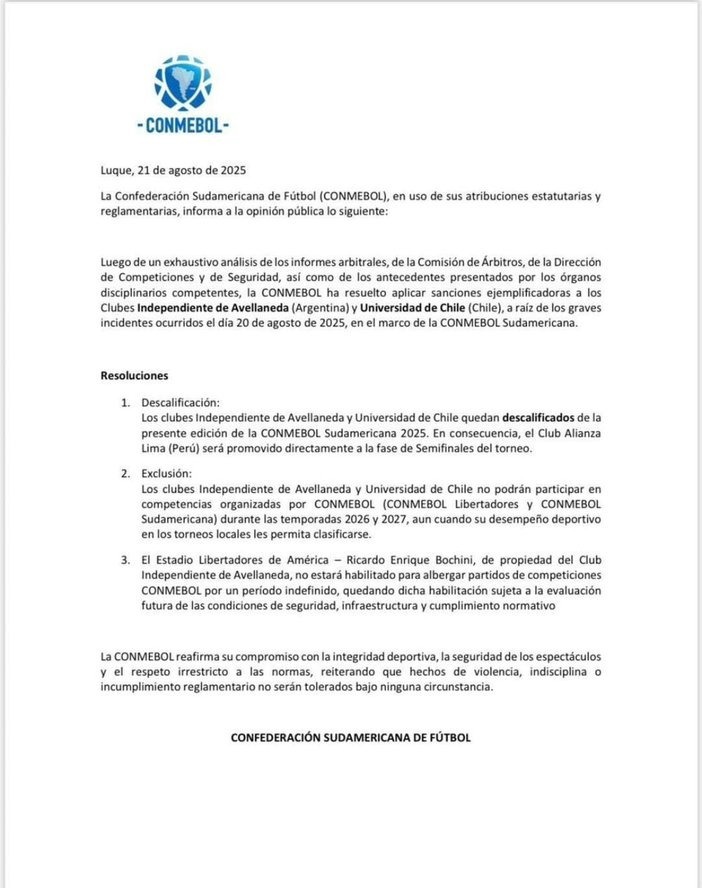 Alianza Lima a semifinales,Semifinales Copa Sudamerican,Copa Sudamericana 2025