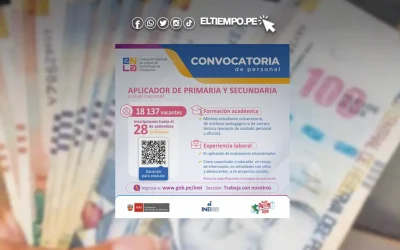 Convocatoria INEI setiembre 2025: requisitos, sueldo y plazas para aplicadores de primaria y secundaria