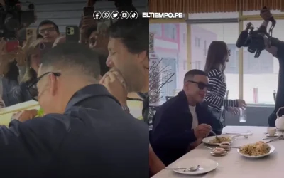 Daddy Yankee disfruta de la gastronomía peruana degustando pan con chicharrón y chifa