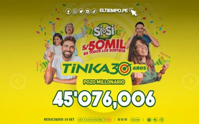 Resultados del sorteo de La Tinka HOY, miércoles 17 de setiembre de 2025: números que más salen