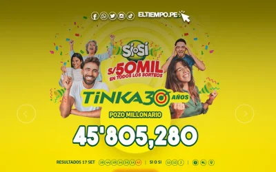 La Tinka, resultados del domingo 21 de setiembre de 2025: números que salieron el miércoles