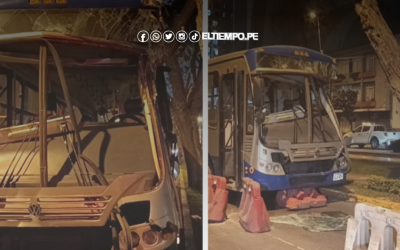 Seis pasajeros heridos tras choque de bus del Corredor Azul contra árbol en la Av. Arequipa