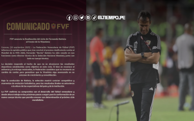Venezuela anuncia la salida del técnico Fernando Batista tras no alcanzar el repechaje mundialista