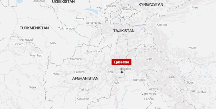 Epicentro del terremoto de 6,0 de magnitud.
