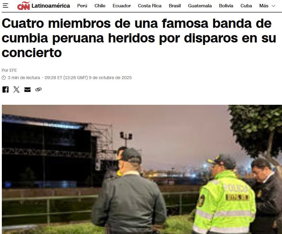 Atentado en concierto de Agua Marina