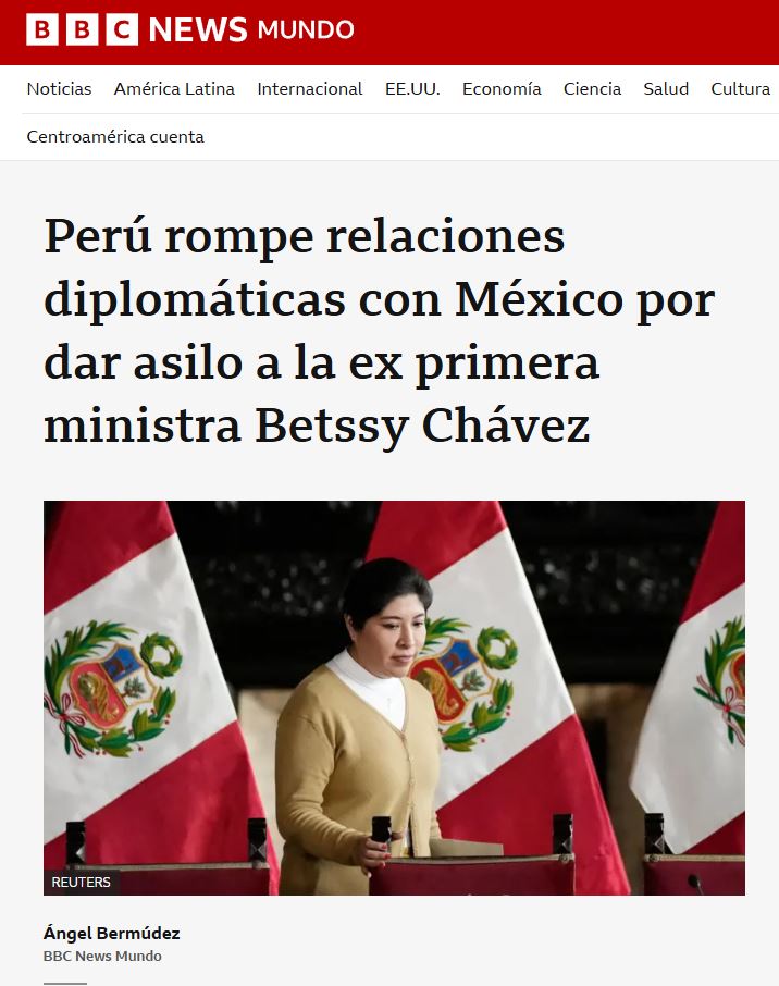 Perú y México rompen relaciones diplomáticas