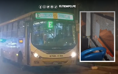 Lima: Sujetos disparan contra bus de empresa ETUL4SA en Chorrillos