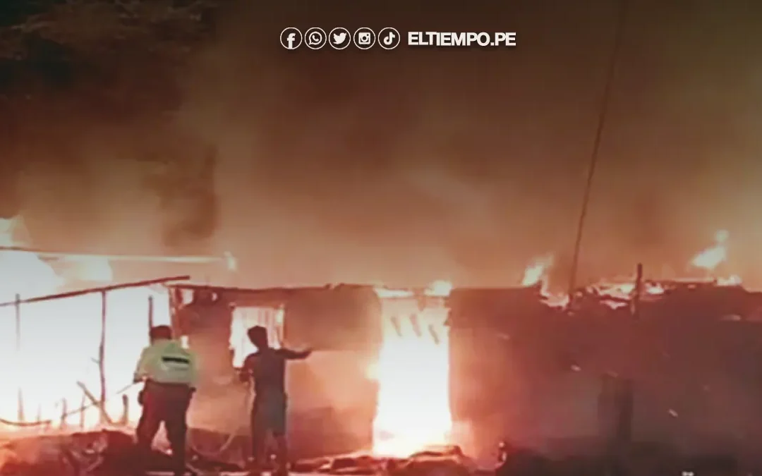 Sullana: Incendio en local de venta de combustible