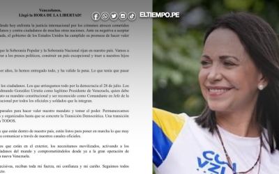 María Corina Machado pide transición democrática y reafirma respaldo a Edmundo González