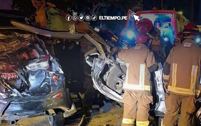 Choque múltiple de bus interprovincial y dos autos deja heridos y caos vehicular en Lurigancho-Chosica