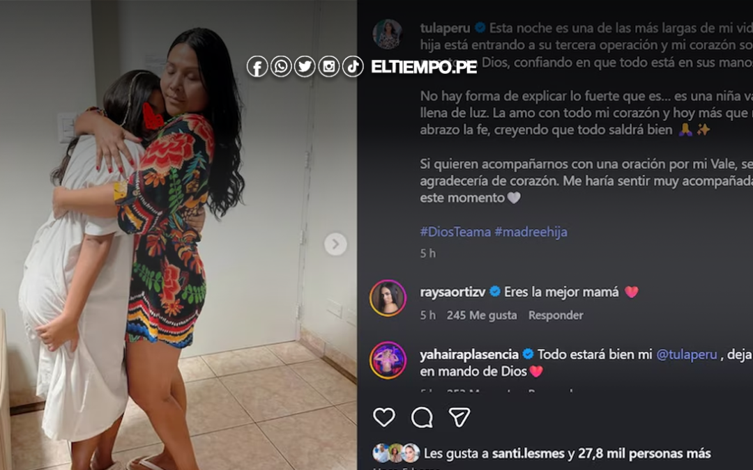 Tula Rodríguez pide oraciones por su hija antes de su tercera cirugía