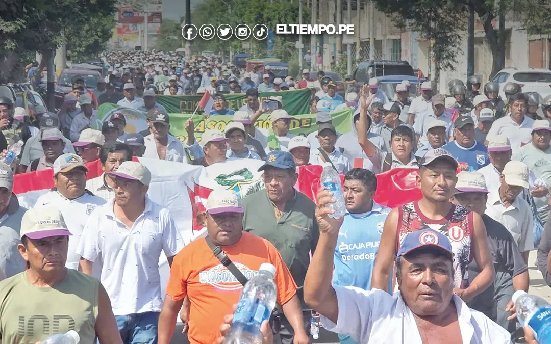 Con marchas y bloqueo, agricultores y pescadores de Piura exigen atención del Ejecutivo