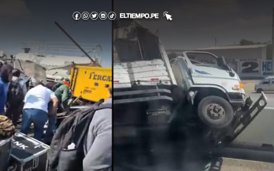 ¡Accidente en carretera! Camión con equipos de sonido y luces vuelca en la vía Paita–Piura