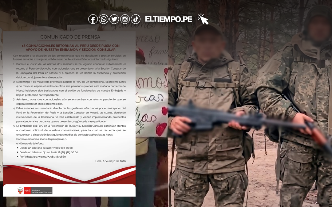 Cancillería logra el retorno de 18 peruanos desde Rusia y mantiene plan de repatriación activo