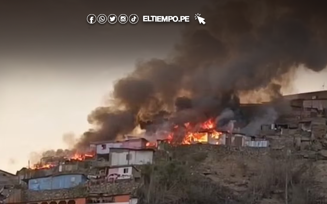 Incendio en Independencia deja viviendas destruidas y siete heridos en zona alta de cerro