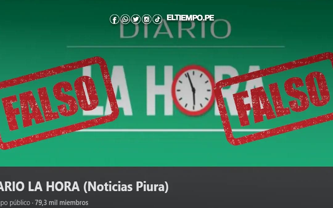 Grupo de Facebook «Diario La Hora (Noticias Piura)» no pertenece ni administra Diario El Tiempo SAC
