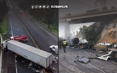 México: Violento choque e incendio paralizan la autopista Chamapa-Lechería